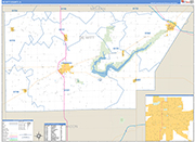 De Witt County Wall Map Basic Style